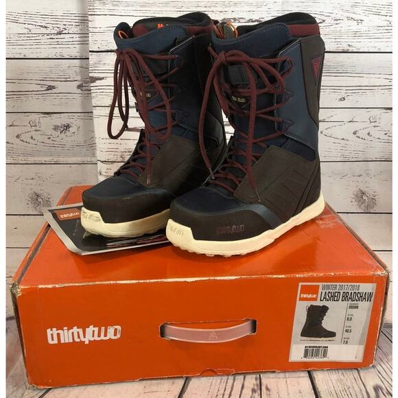 THIRTYTWO LASHED 2017-2018 SNOWBOARD MENS BOOTS BROWN size 8 - Picture 2 of 12